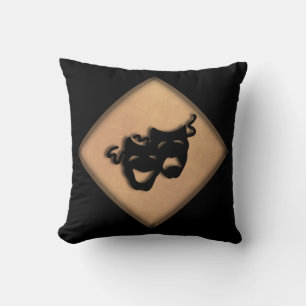 Theatre Happy Sad Masks Throw Pillow