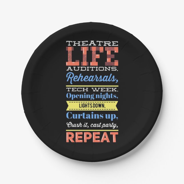 Theatre Life Repeat Paper Plate (Front)