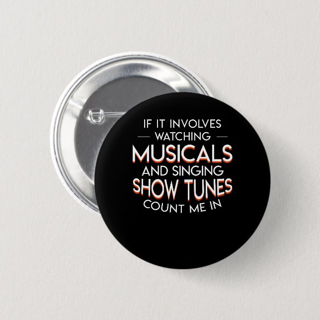 Theatre Lover Watching Musicals Show Tunes 6 Cm Round Badge (Front & Back)