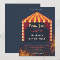 Theatre Marquee Party Invitation – Birthday invite