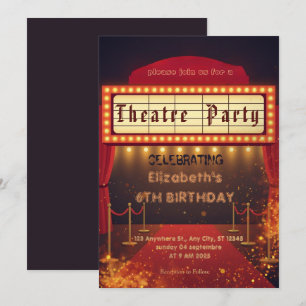 Theatre Marquee Party Invitation – Birthday invite