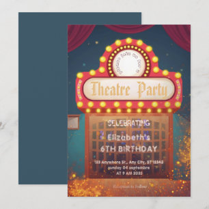 Theatre Marquee Party Invitation – Birthday invite
