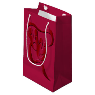 Theatre Mask Comedy Tragedy Red Gift Bag Small