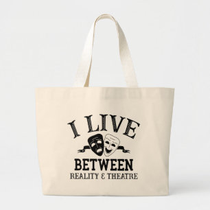 Theatre Mask Musical Broadway Actor Actress Gift Large Tote Bag