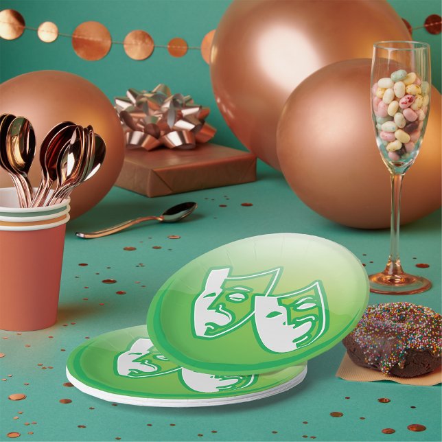 Theatre Mask Symbol Paper Plate (Creator Uploaded)