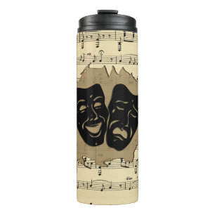 Theatre Masks and Sheet Music Thermal Tumbler