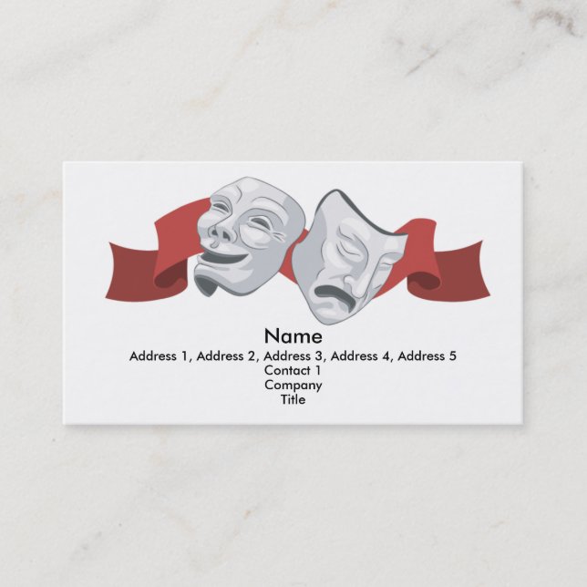 Theatre masks business card background (Front)