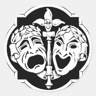 Theatre Masks Classic Round Sticker