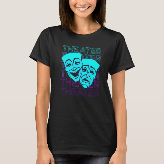 Theatre Masks Retro T-Shirt (Front)