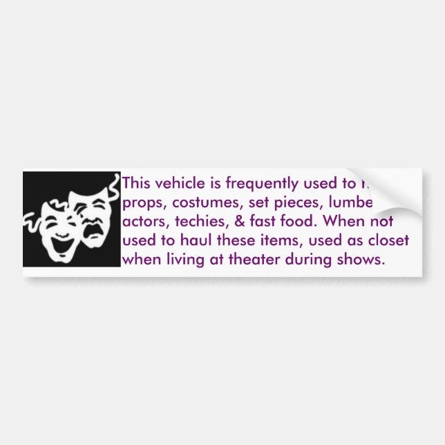 theatre-mobile bumper sticker (Front)