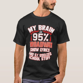 Theatre My Brain Is 95 Broadway Show Lyrics Musica T-Shirt