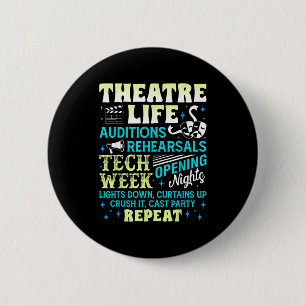 Theatre Nerd Actor Funny Musical Theater Geek Thes 6 Cm Round Badge