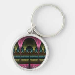 Theatre of Fantasy, Abstract Colourful Fractal Art Key Ring