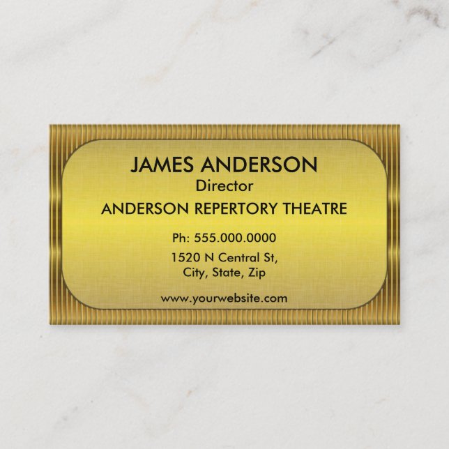 Theatre Performing Arts Marquee Business Card (Front)