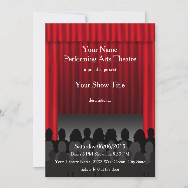 Theatre Performing Arts Stage Show Invite (Front)