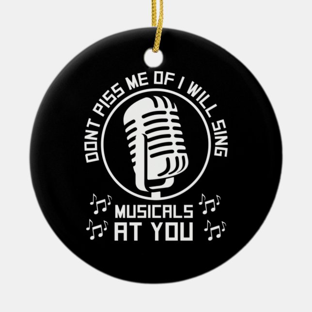 Theatre Singer Broadway Ceramic Tree Decoration (Front)