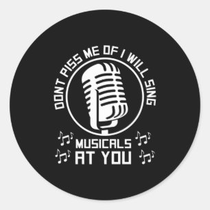 Theatre Singer Broadway Classic Round Sticker