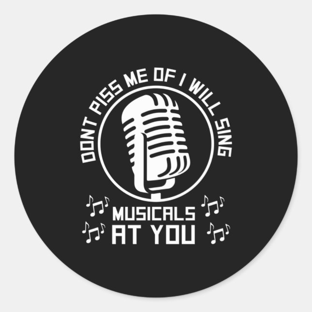 Theatre Singer Broadway Classic Round Sticker (Front)