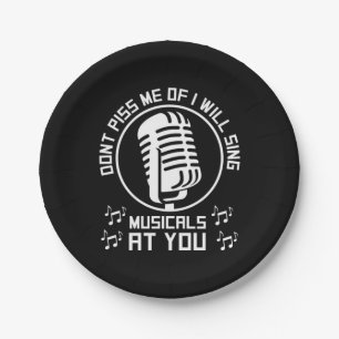 Theatre Singer Broadway Paper Plate