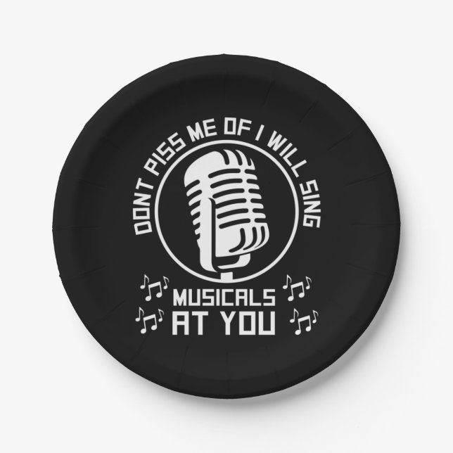 Theatre Singer Broadway Paper Plate (Front)