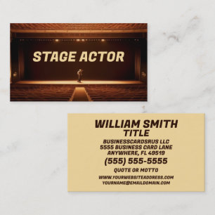 Theatre Stage Actor Business Card