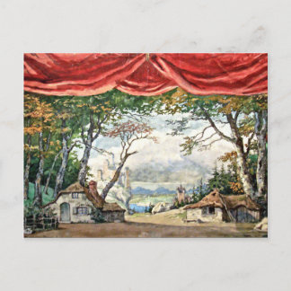 THEATRE STAGE BACKDROP DECOR, BALLET GISELLE GIFT POSTCARD