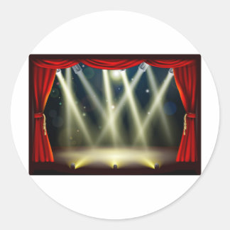 Theatre stage lights classic round sticker