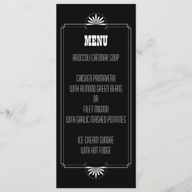 Theatre Ticket Wedding Menu Invitation (Front)