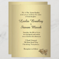 Theatre Wedding Gold Invitation