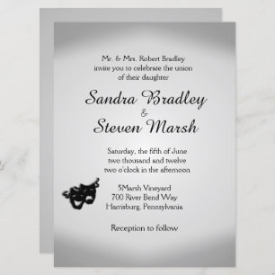 Theatre Wedding Silver Invitation
