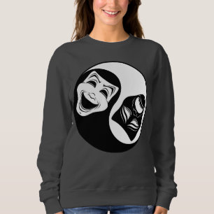 Theatre Yin Yang Design - Comedy and Tragedy Masks Sweatshirt