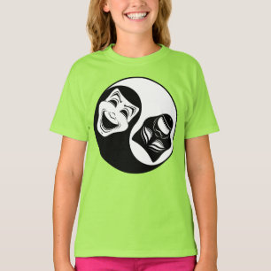 Theatre Yin Yang Design - Comedy and Tragedy Masks T-Shirt