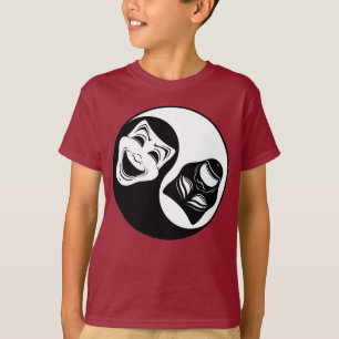 Theatre Yin Yang Design - Comedy and Tragedy Masks T-Shirt