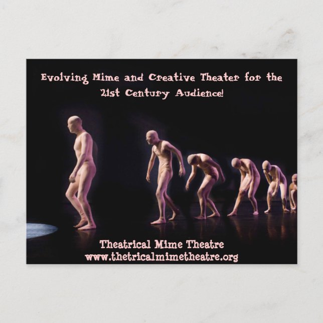 Theatrical Mime Theatre Post Card (Front)