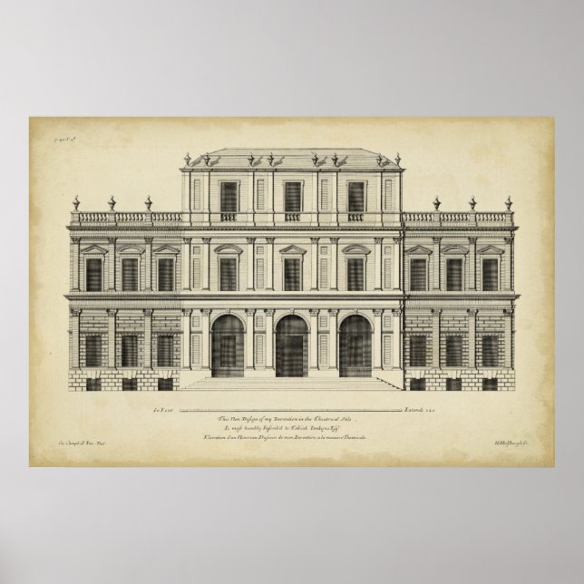 Theatrical Style Façade by Colen Campbell Poster (Front)