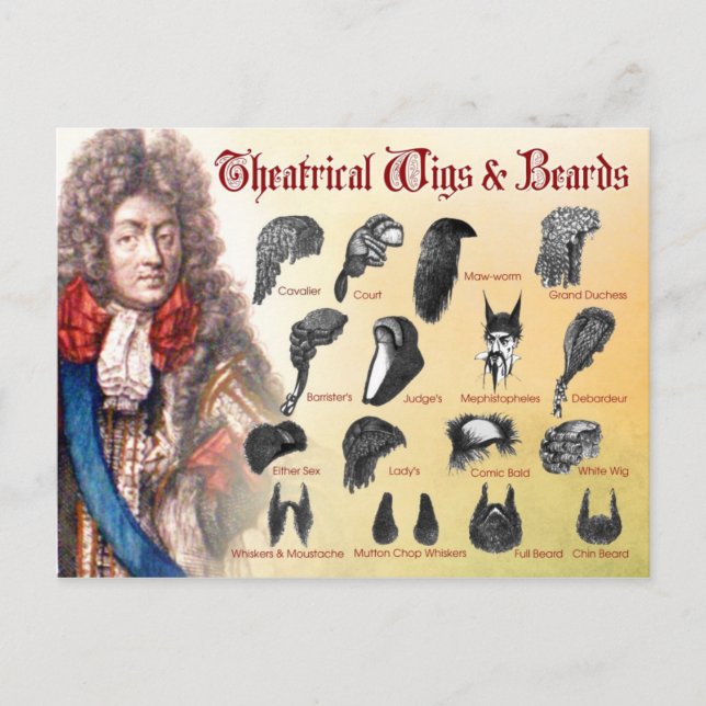Theatrical Wigs & Beards Postcard (Front)