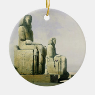 Thebes, December 4th 1838, detail of the colossi o Ceramic Tree Decoration