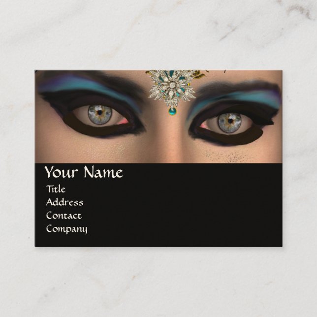 THEDA / DIAMOND STARS AND BLUE GEMSTONES BUSINESS CARD (Front)