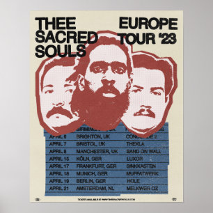 Thee Sacred Souls 2023 Europe Tour Poster 