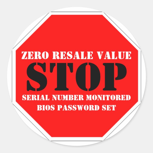 Theft Deterrent Warning Sticker (Front)