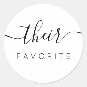 Their Favourite Modern Calligraphy Favour Classic Round Sticker