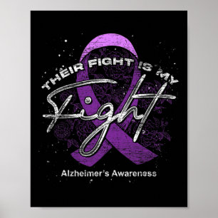 Their Fight Is My Fight Purple Ribbon Heimerheimer Poster