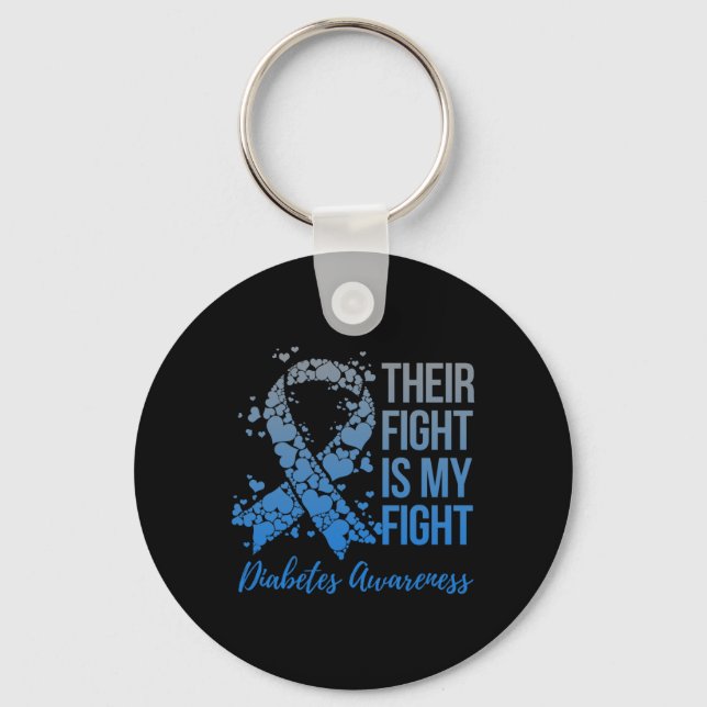 Their Fight Is My Fight Warrior Support Diabetes A Key Ring (Front)