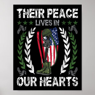 Their Peace Lives In Our Hearts Shirt Memorial Day Poster