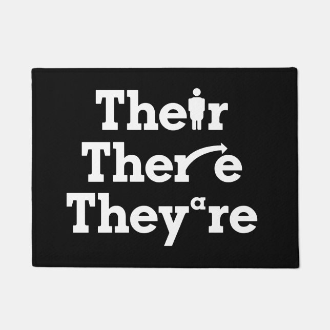 "Their, there, they're"  Doormat (Front)