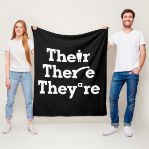 "Their, there, they're"  Fleece Blanket