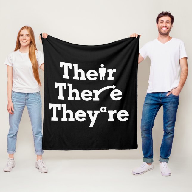 "Their, there, they're"  Fleece Blanket (In Situ)