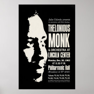 Thelonious Monk jazz poster - Big Band and Quartet