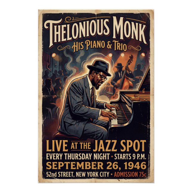 Thelonious Monk – Live  Poster (Front)