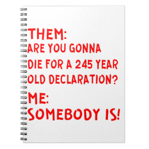Them: Are You Gonna Die For A 245 Year Old Declara Notebook